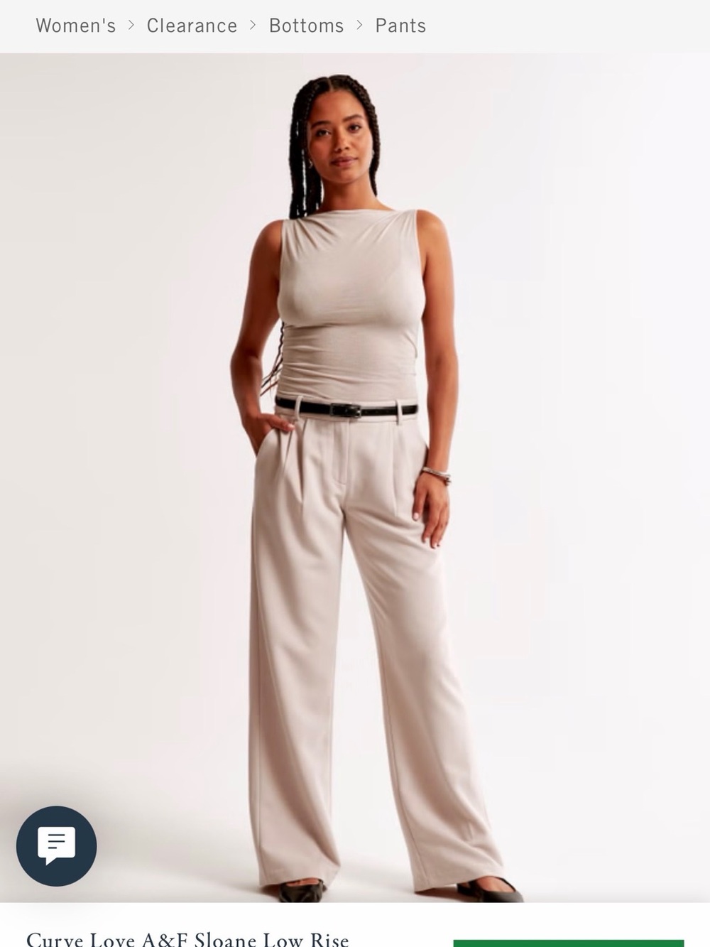 Abercrombie & Fitch Cream Wide-Leg Pants